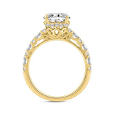 LADIES RING 2.50CT ROUND/BAGUETTE DIAMOND 14K YELLOW GOLD (CENTER STONE ROUND DIAMOND 2.00CT)